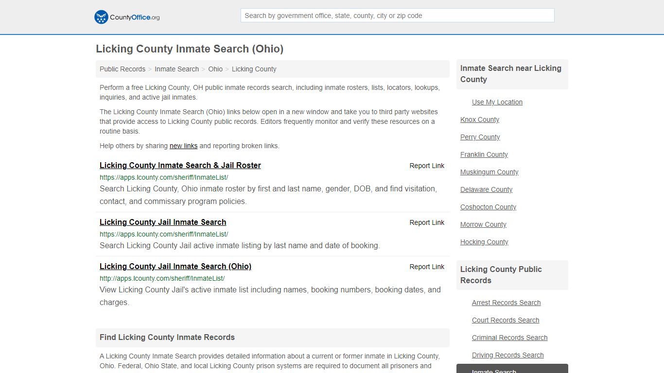 Inmate Search - Licking County, OH (Inmate Rosters & Locators)