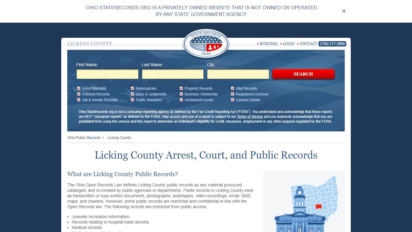 Licking County Arrest, Court, and Public Records